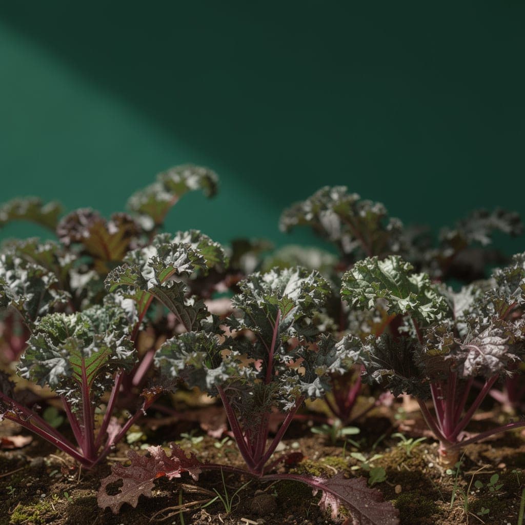 Red Russian Kale — in the bed