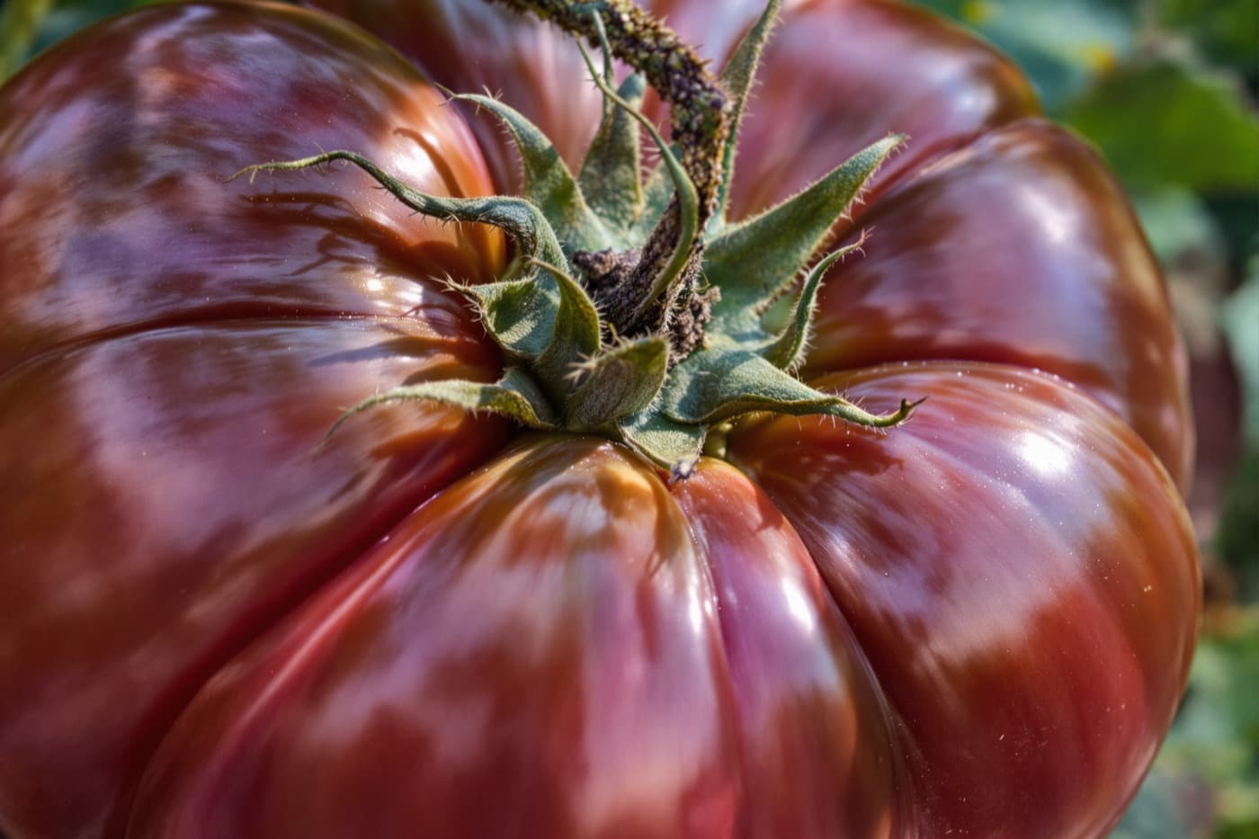 Illustrative Cherokee Purple-type tomato fruit
