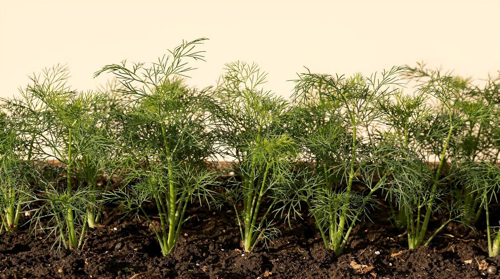 Dill plants in a home garden bed