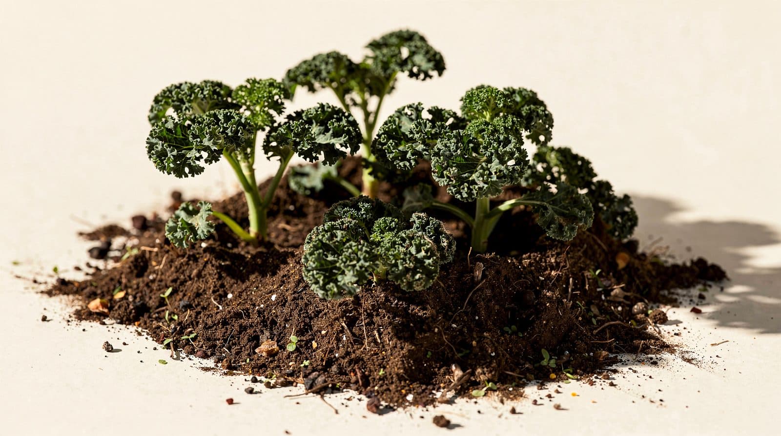 Kale plants in a home garden