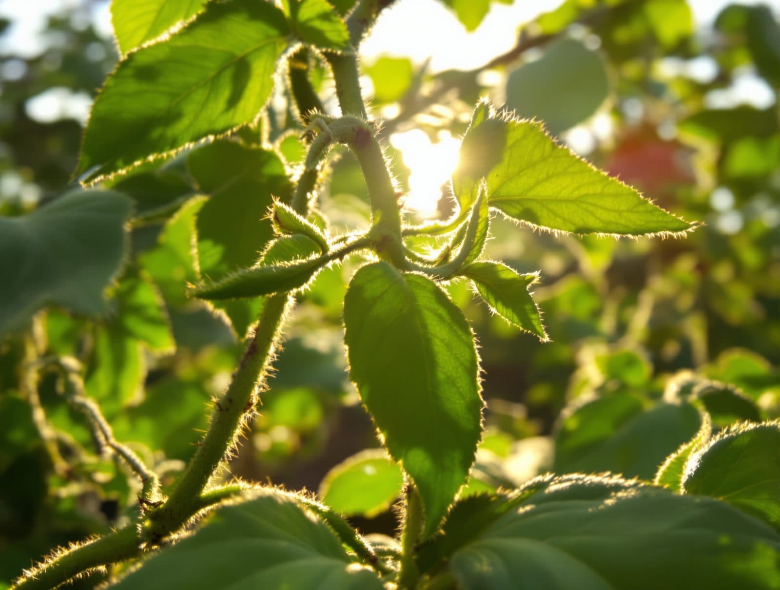 Close tomato foliage in even light