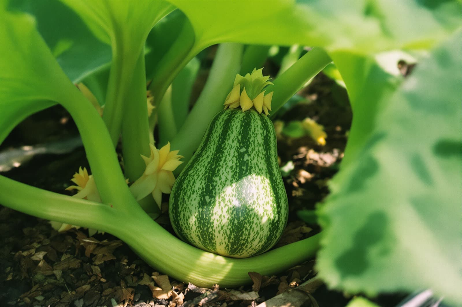 Squash fruit on the plant