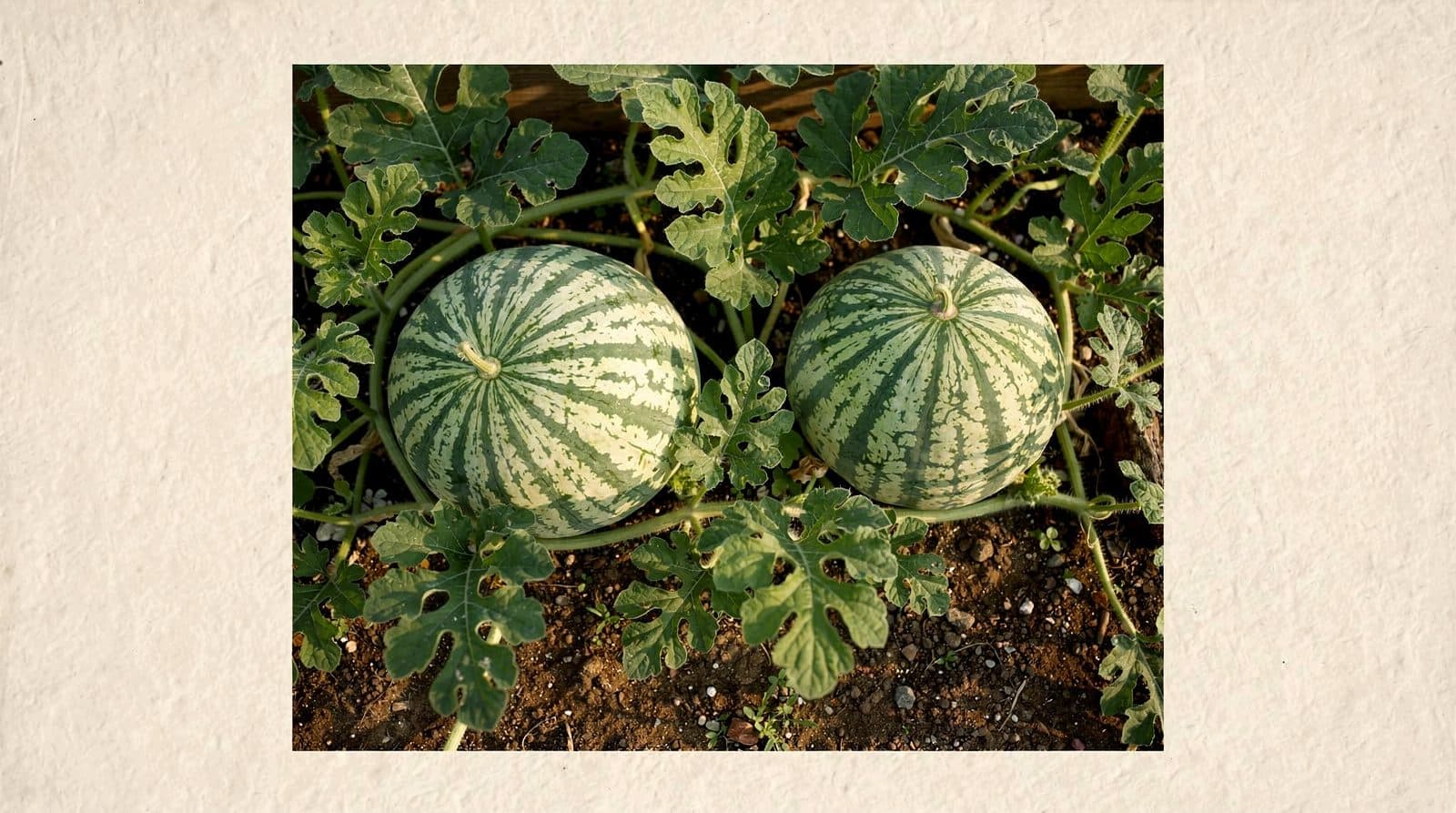 Watermelon plants in a home garden